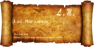 Lai Marianna névjegykártya